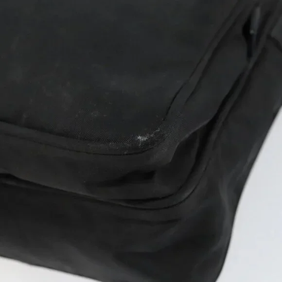 PRADA Shoulder Bag Nylon Black Silver Auth 153237